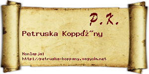 Petruska Koppány névjegykártya